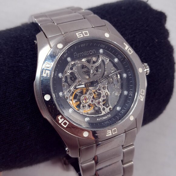 Armitron Other - Armitron Skeleton Automatic Watch mens 20/4406SV TY2807SV Stainless Steel WORKS